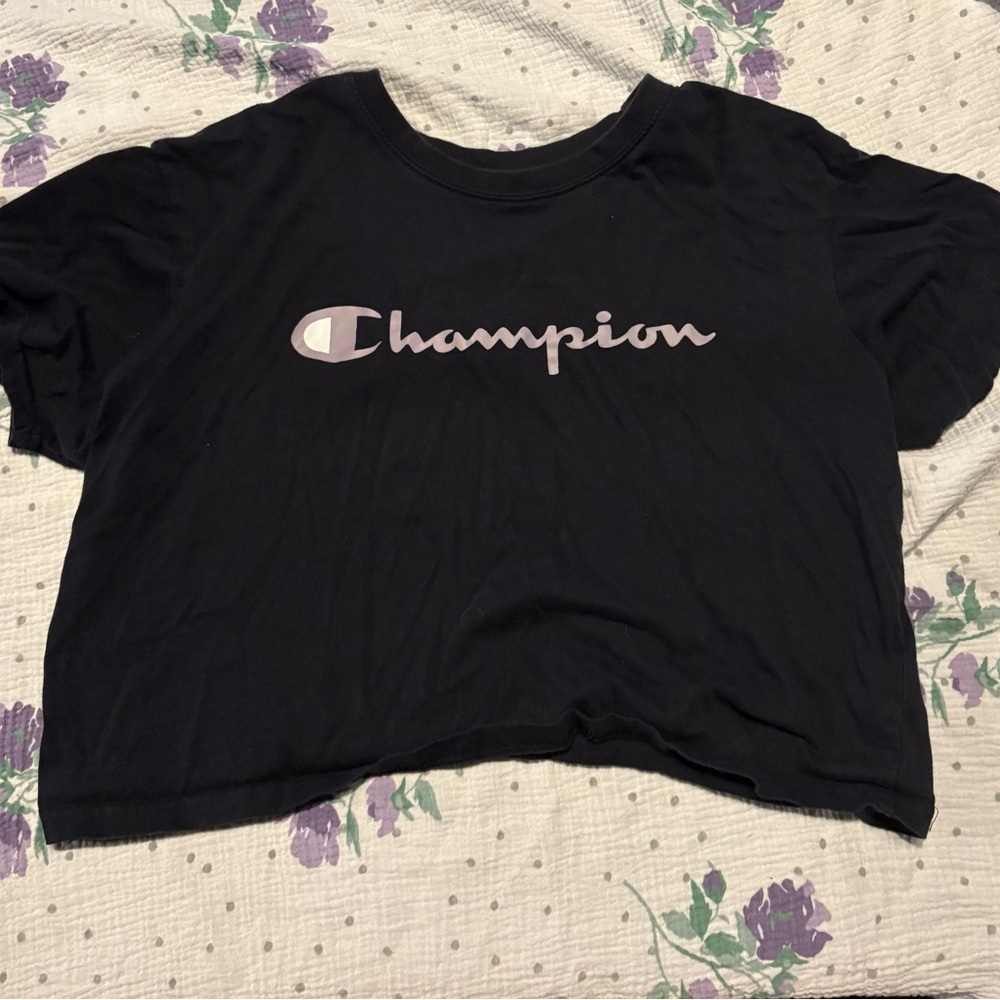 Champion Black Logo Tee